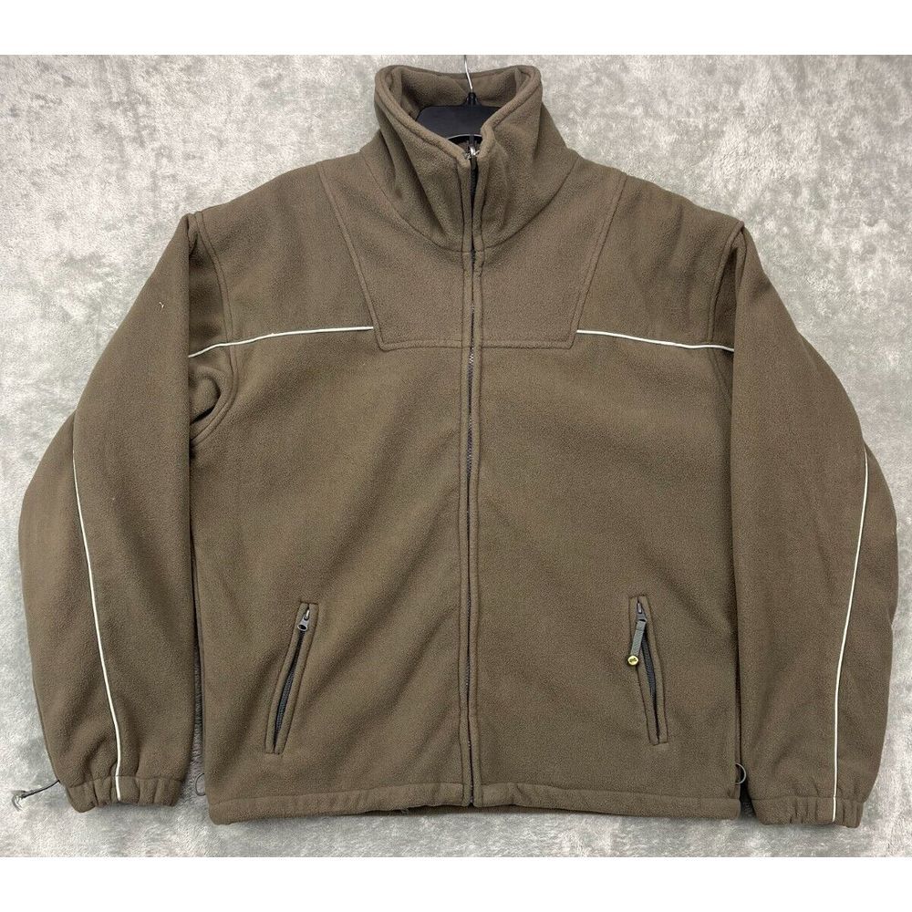 Liquid Snowboarding‎ Men's Fleece Jacket Brown Lined Zip Pockets Size Medium